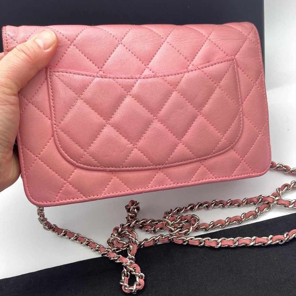 CHANEL CC SILVER HARDWARE LIGHT PINK QUILTED WOC BAG WITH DUST BAG - Picture 7 of 17